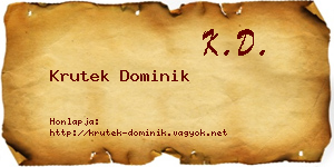 Krutek Dominik névjegykártya